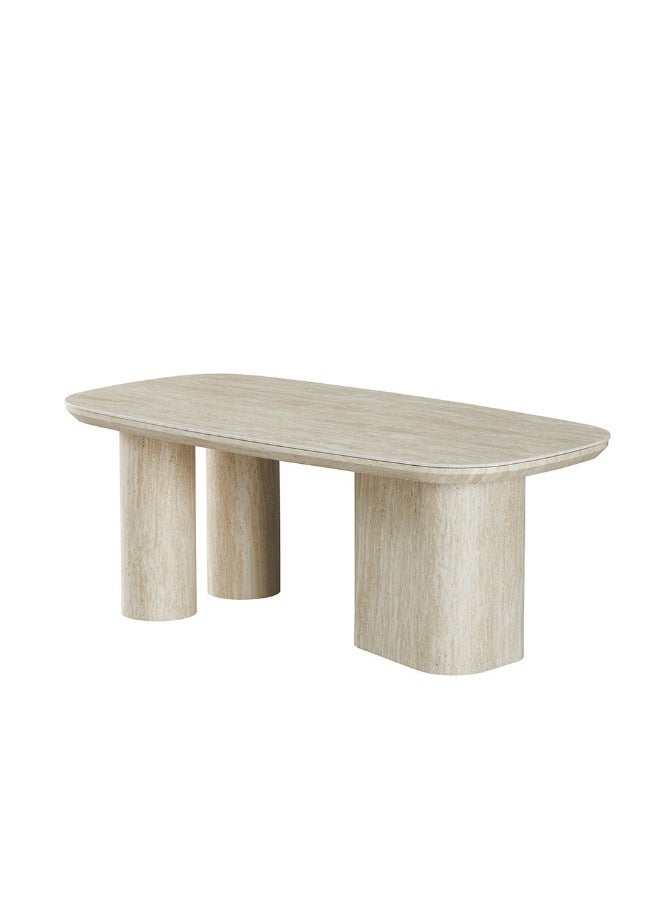 DANUBE HOME Nordic Coffee Table - Stylish Beige/White Living Room Furniture, Engineered Wood, Modern Design, Ideal for Small Spaces, Size: L120xW60xH45cm, Ideal Coffee Table - Image 5