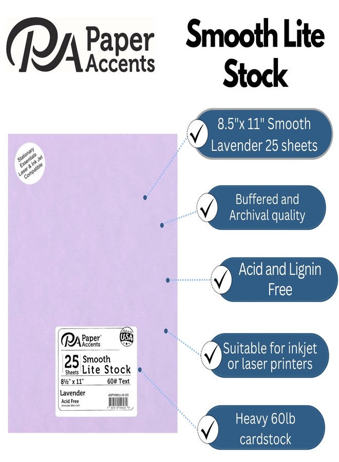 آكسنت ديزاين بيبار آكسينتس ورق تصميم مميز من Accents Lite Stock مقاس 8.5×11، وزن 60 رطل، 25 قطعة، لون لافندر، ورق مقوى ملون لصنع البطاقات، وسجلات القصاصات، والطباعة، واللف، والحرف اليدوية - Image 2