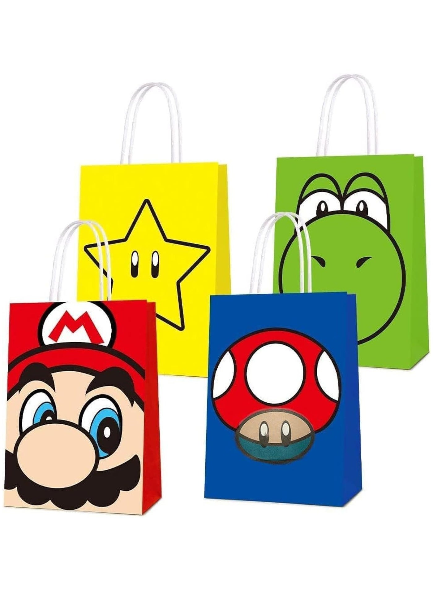 Intag 16 PCS Party Favor Bags for Super Bros Mario Birthday Party Supplies, Party Gift Bags for Super Bros Mario Party Favors Decor Party Decor for Super Bros Mario Themed Birthday Decorations