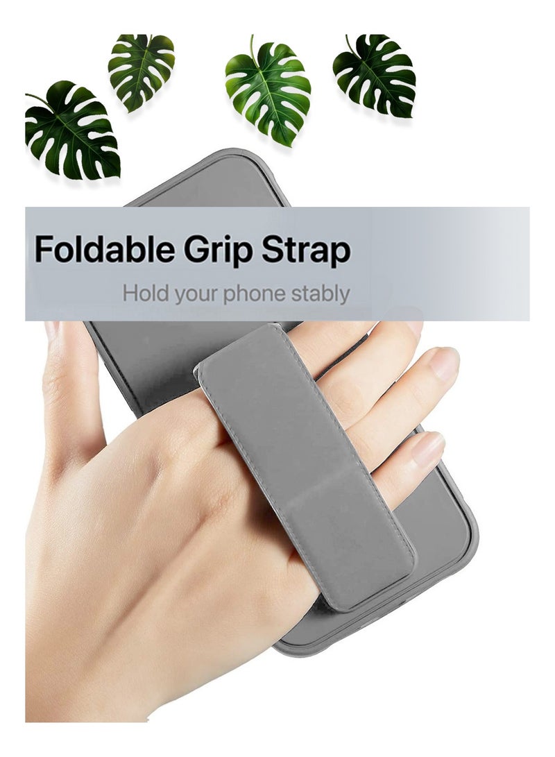 دبليو تيك Honor 200 Pro 5G 2024 قبضة يد قابلة للطي بمسند مغناطيسي وحزام معصم وقبضة إصبع مع غطاء علبة حديد مدمج باللون الرمادي - Image 2