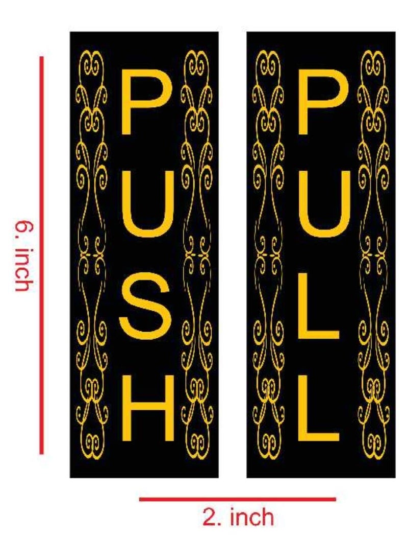Good Print Zone Good Print Zone Push Pull Door Sticker Print On PVC Vinyl Englishwith Waterproof Size 2x6 Inch Pack of 5 Set  - Image 2
