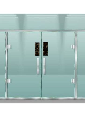 Good Print Zone Good Print Zone Push Pull Door Sticker Print On PVC Vinyl Englishwith Waterproof Size 2x6 Inch Pack of 5 Set  - Image 3