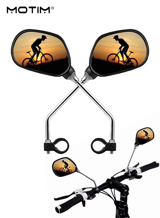 Motim Bike Mirror Handlebar Mount Bike Rear View Mirrors, Adjustable 360° Rotatable Safety Bicycle Accessories, HD Convex Reflector Bike Mirror for Mountain Road E-bike Dirt Bikes Handlebars  - Image 1