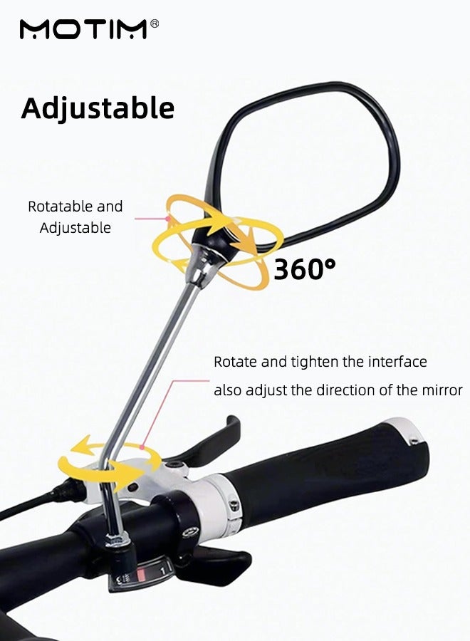 Motim Bike Mirror Handlebar Mount Bike Rear View Mirrors, Adjustable 360° Rotatable Safety Bicycle Accessories, HD Convex Reflector Bike Mirror for Mountain Road E-bike Dirt Bikes Handlebars  - Image 3