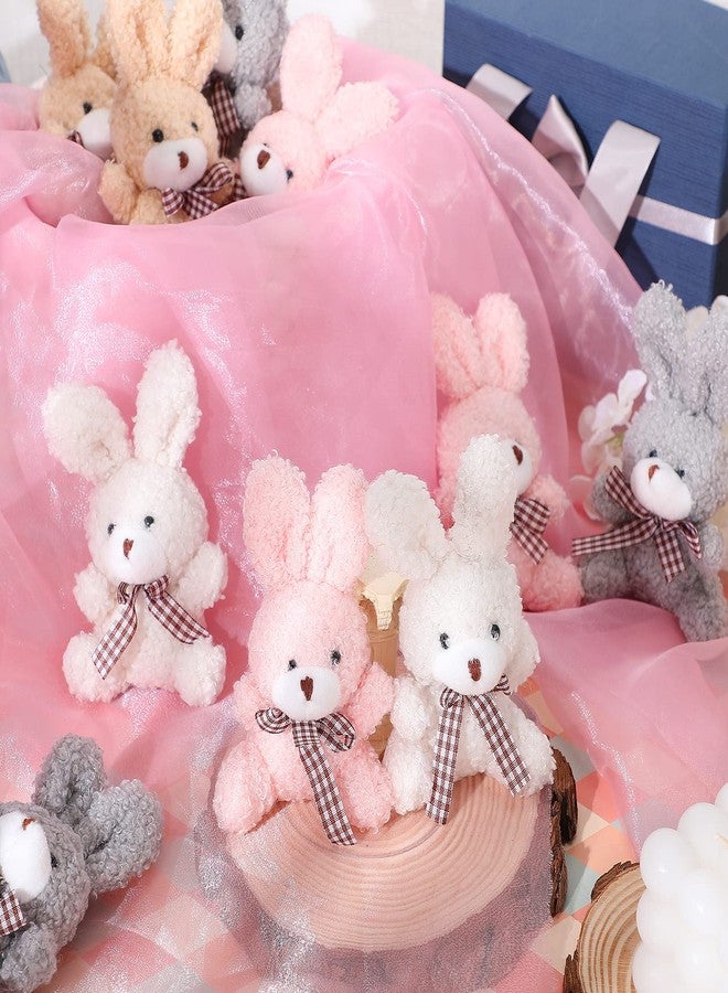 Zomiboo 12 Pcs Easter Mini Plush Bunny 3.2 Inch Cute Stuffed Animal Bulk Small Soft Rabbit Dolls Toys Gifts for DIY Keychain Birthday Baby Shower Wedding Party Favor Gifts Pink Apricot Gray White - Image 5