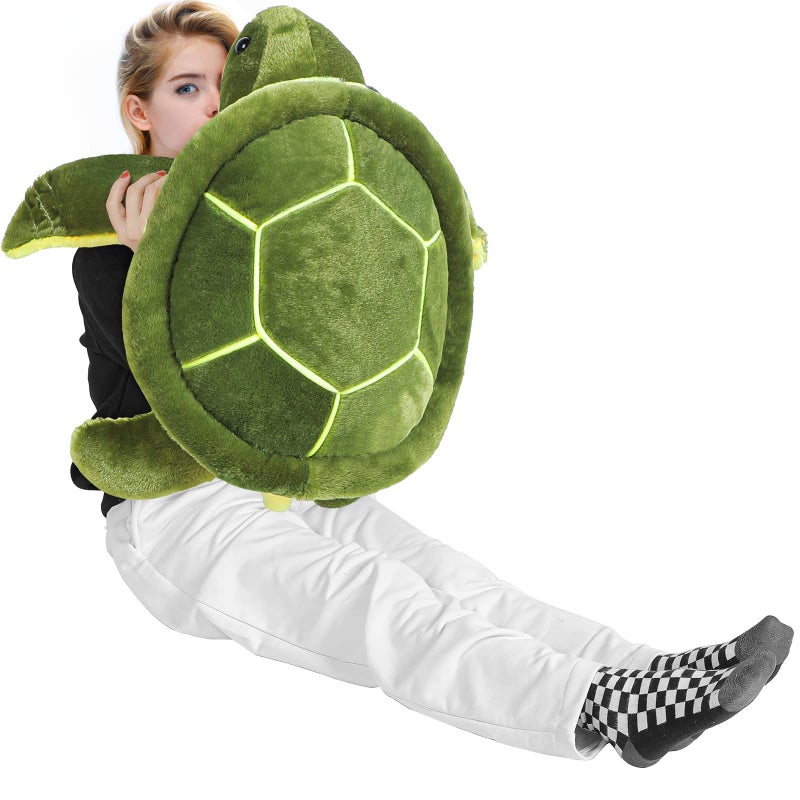 Civaner Big Green Sea Turtle Stuffed Animals Giant Soft Plush Toys Large Ocean Turtle Body Pillow Tortoise Toys Doll for Kid Boys Girls Girlfriend Valentines Birthday Gifts20 Inches - Image 2