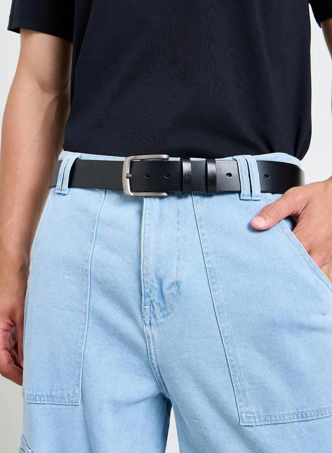 Styli Men Square Buckle Casual Belt