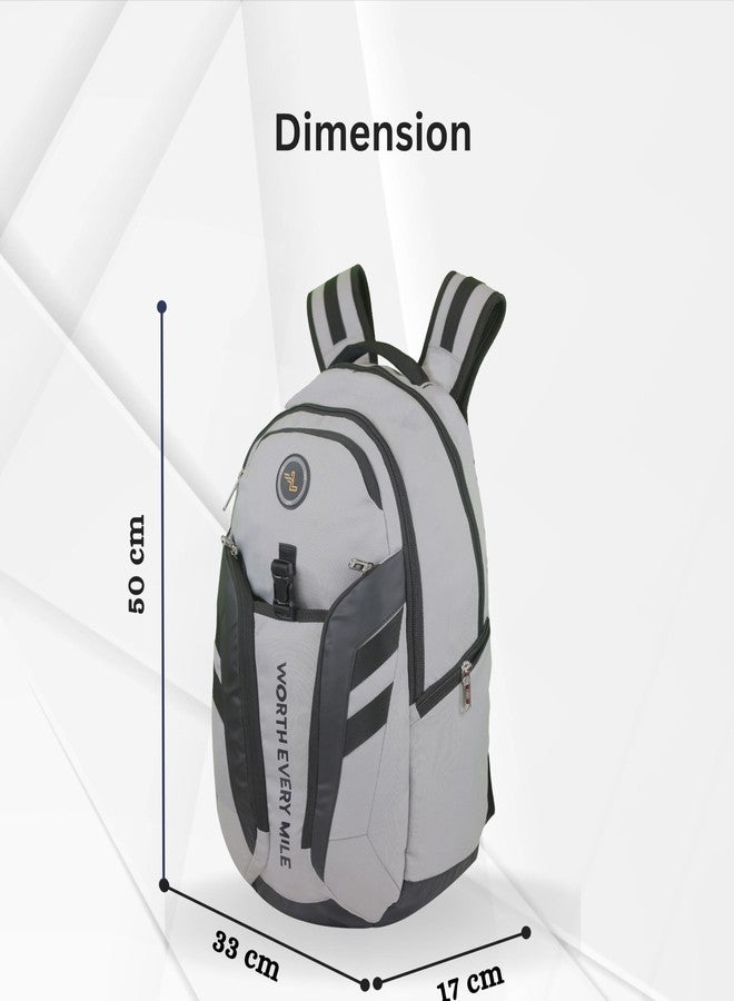 Ligo Armor 17 Inch Laptop Backpack for men office bag travel bag Lightweight Camping Pack with Multiple Compartments (Grey) - Image 3