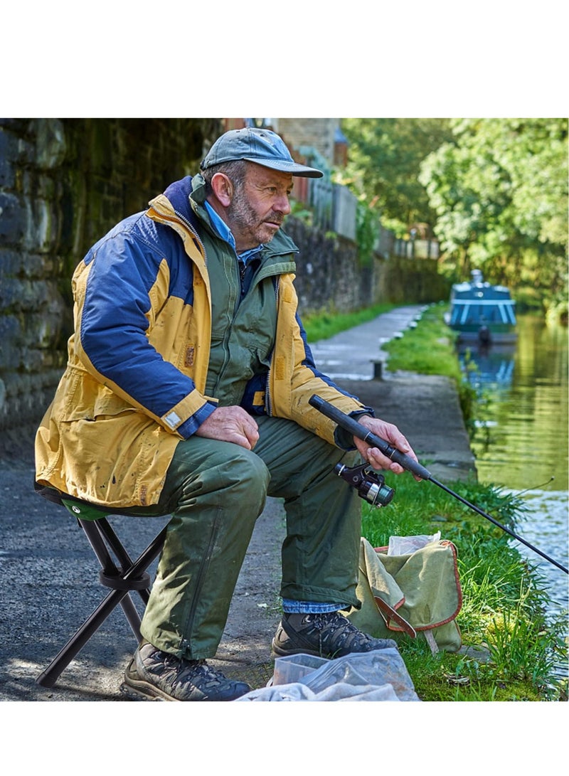 Excefore كراسي تخييم ثلاثية القوائم، كرسي تخييم محمول خفيف الوزن قابل للطي، كرسي قماشي صغير بثلاثة أرجل للمغامرات الخارجية وصيد الأسماك والشاطئ والشواء والنزهات والسفر - Image 5