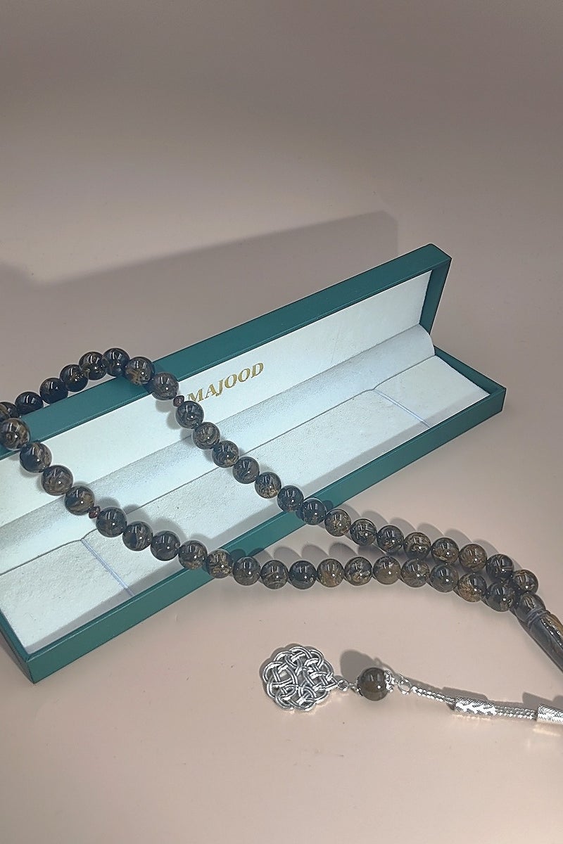 موجود 45 مسبحة صلاة من الراتنج الكهرماني/تسبيح/10 مم/للرجال والنساء - Image 3