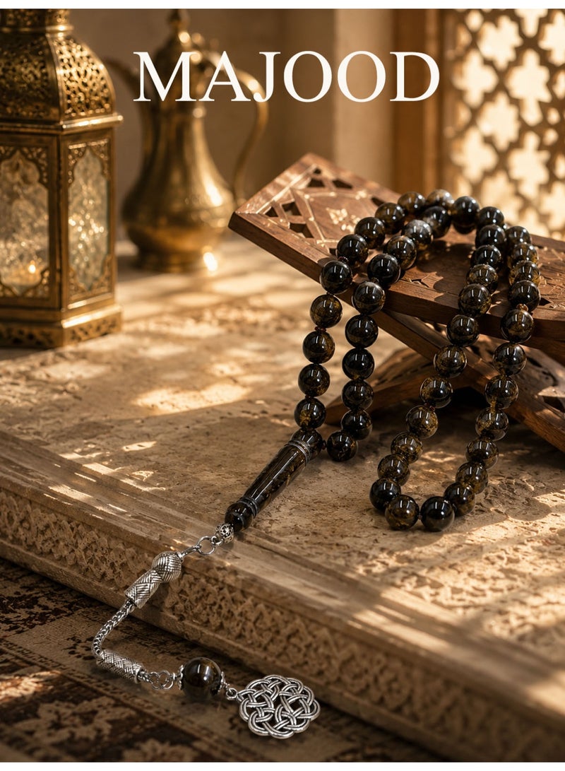 MAJOOD 45 Amber Resin Prayer Beads/Tasbih/10mm/For Men And Women - Image 4