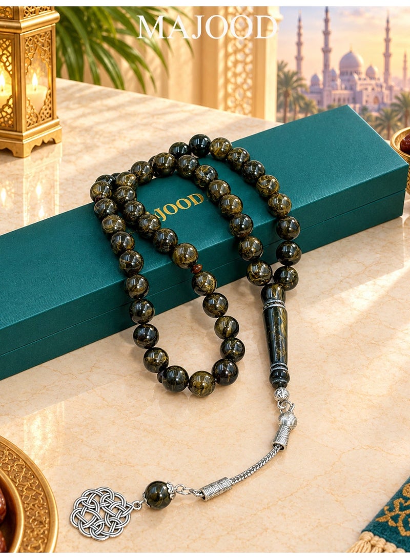 موجود مسبحة من الراتنج مكونة من 45 حبة/تسبيح/10 مم/للرجال والنساء/هدايا رمضان/مسبحة إسلامية مصنوعة يدويًّا - Image 1