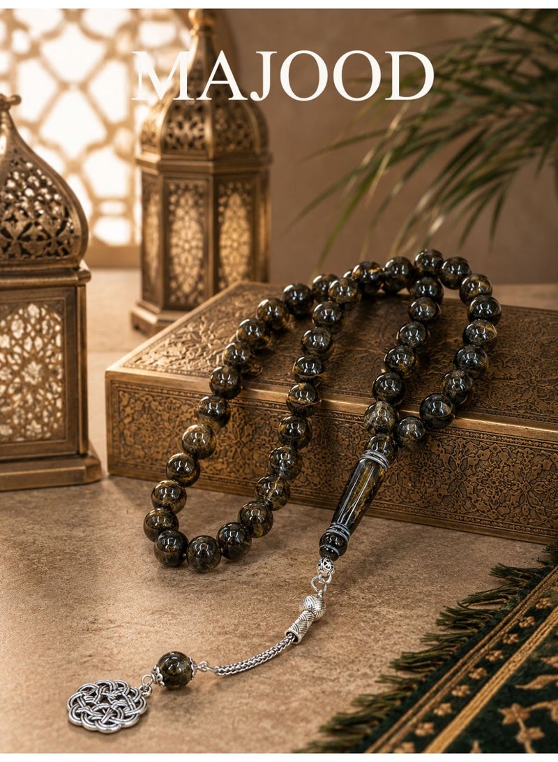 موجود مسبحة من الراتنج مكونة من 45 حبة/تسبيح/10 مم/للرجال والنساء/هدايا رمضان/مسبحة إسلامية مصنوعة يدويًّا - Image 5
