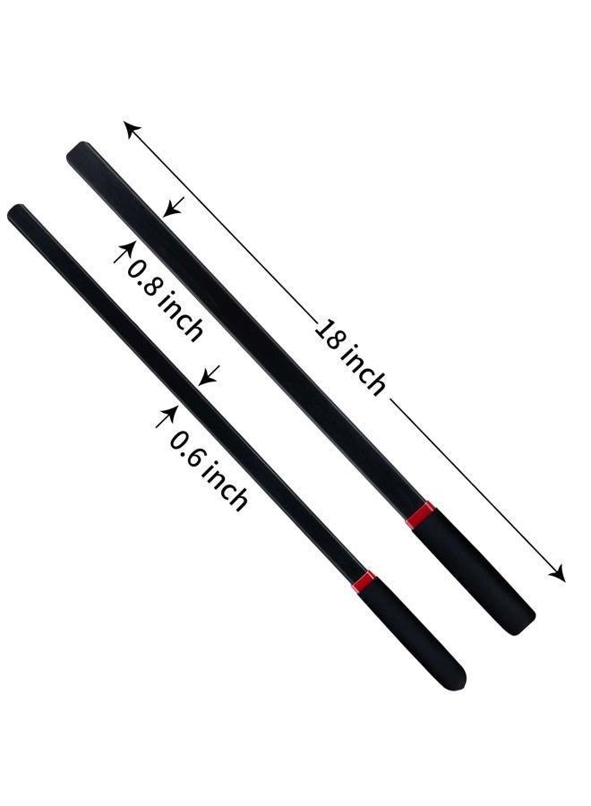KOWPEWU 2-Piece Set 18" Riding Crop Sticks, Black, with Non-Slip Handles - Image 2