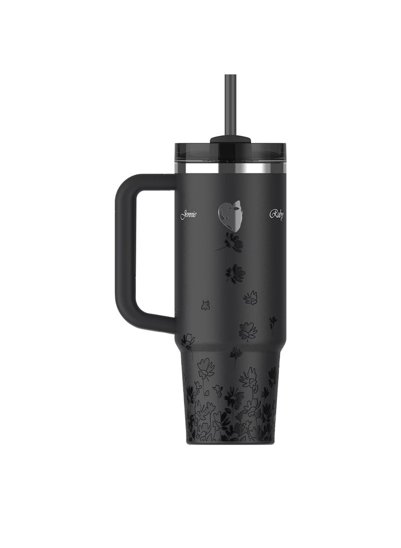 Stanley cup H2.0 Stainless Steel with Lid and Straw for Water Iced Tea,Coffee and Smoothie,Jennie,40 oz - Image 1