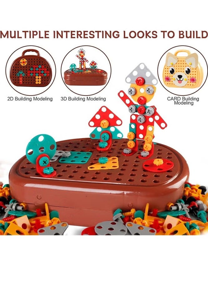 ranxian Kids Repair Tool Box 203-Piece Building Blocks Construction Set with Toy Drill and Screwdriver, Creative Engineering Educational Toy for Boys Girls Everyday Play - Image 5