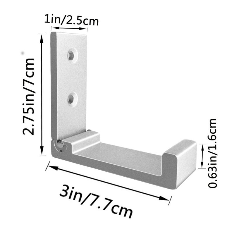 ZEYU Folding Coat Hooks, 5Pcs Wall Hooks for Hanging Coat Towel Hooks Hardware Heavy Duty Aluminum Alloy Headphone Holder Hooks No Rust Wall Mounted with Screws for Hat, Bags, Fitness Equipment (Silvery) - Image 2