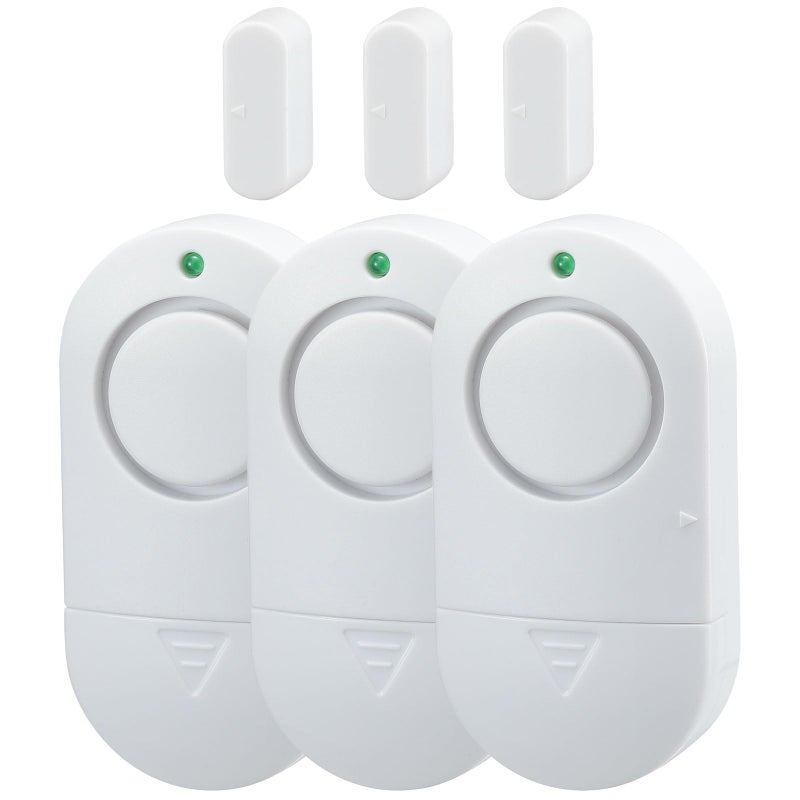 Toeeson Door Window Alarm, Toeeson 120 DB Window Chime Alarms for Home, Door Alarms for Kids Safety, 3 Pack White - Image 1