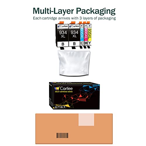 Cartlee 5 Pack Compatible Ink Cartridges Replacement for HP 934 and 935 934XL 935XL for OfficeJet Pro 6830 6230 6835 6800 6812 6820 6825 6822 Inkjet Printer Cartridge Combo 2 Black 1 Each Color - Image 5