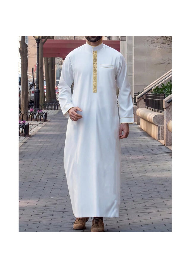 عباية - ثوب عربي رجالي - زهرة سوداء كبيرة، مقاس XXL - ملابس تقليدية، ملابس إسلامية، عباءة دبي، قفطان، جبة - Image 2