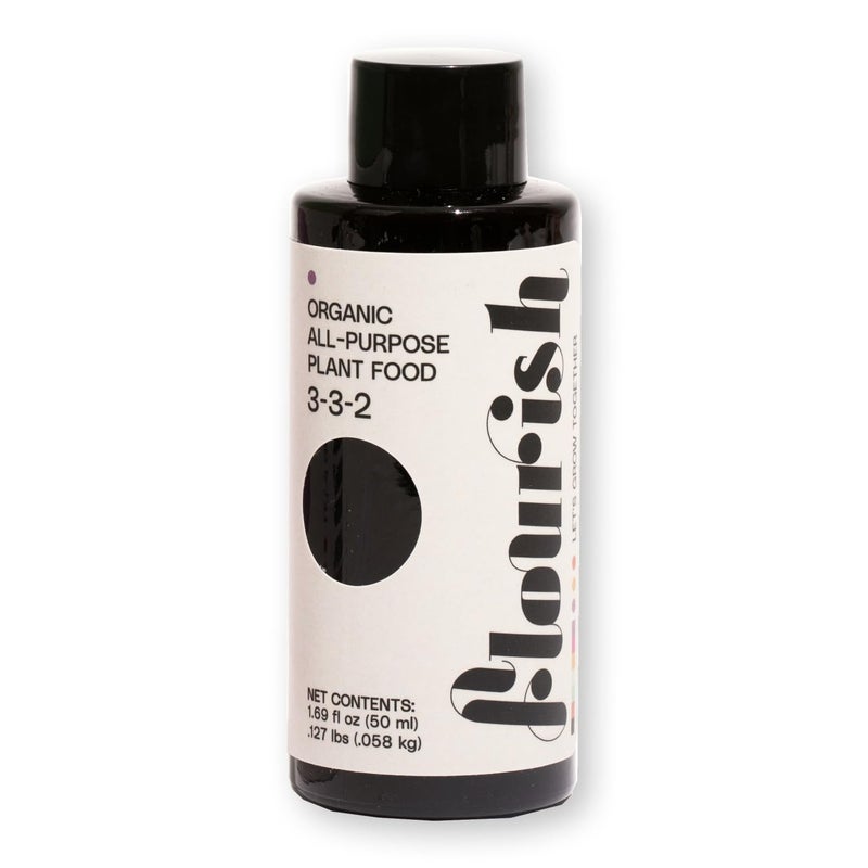 Flourish Plant Organic All-Purpose Plant Food 3-3-2 Fertilizer for Indoor Plants - CDFA Certified, Easy Application, 3-3-2 NPK, Eco-Friendly, EA 1.69 fl oz USA Made - Image 1