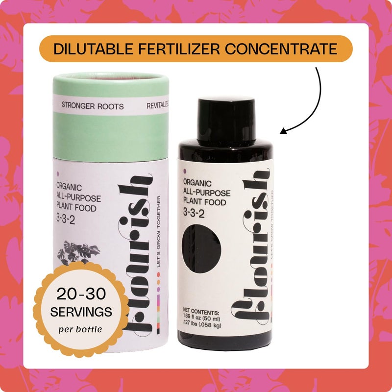 Flourish Plant Organic All-Purpose Plant Food 3-3-2 Fertilizer for Indoor Plants - CDFA Certified, Easy Application, 3-3-2 NPK, Eco-Friendly, EA 1.69 fl oz USA Made - Image 3