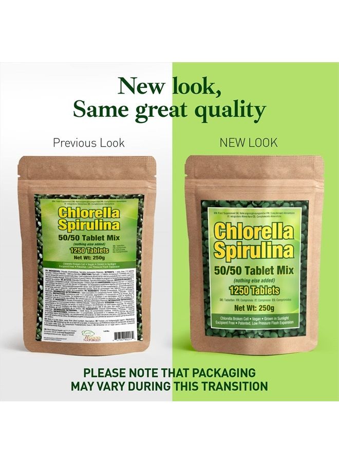 good natured Premium Chlorella Spirulina | 1,250 TABLETS (4 Months Supply) | NON-GMO | Vegan Organic Capsules | Sunlight Grown | Deep Green | Cracked Cell Wall | Alkalizing | High Protein, Iron, Zinc, Chlorophyll - Image 2