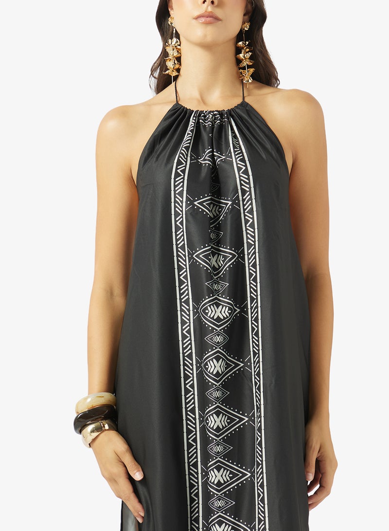 Soleira Halter Neck Tie Up Beach Dress - Image 3