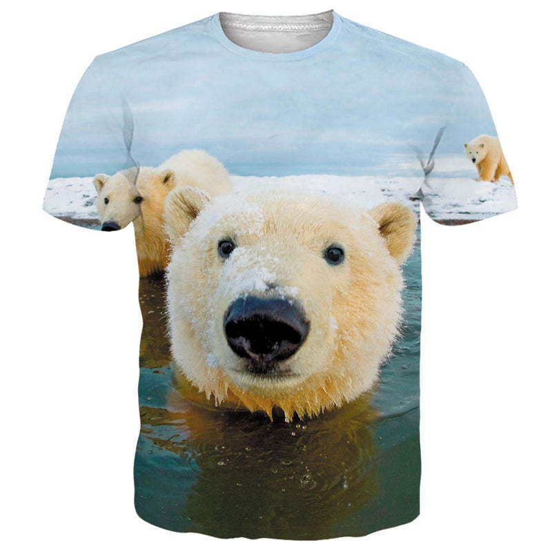 3D Digital Printing Men'S Short Sleeve Polar Overlord Polar Bear T-Shirt -Selling Loose Adult Top - Image 5