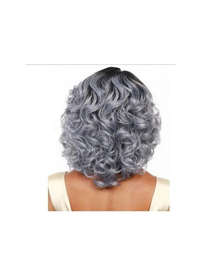 NIBEMINENT Short Curly Hair Extensions Grey/Black - Image 3