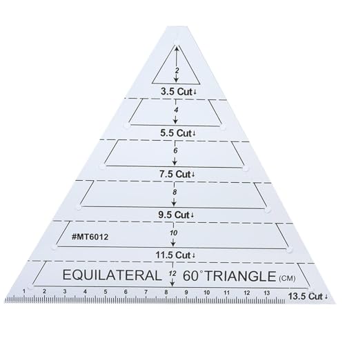 Hilitand 60 Degree Equilateral Triangle Quilting Ruler, Transparent, 5*30cm/1.97*11.81in, Plastic, Single Piece Construction - Image 2