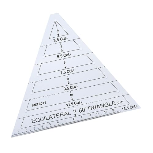Hilitand 60 Degree Equilateral Triangle Quilting Ruler, Transparent, 5*30cm/1.97*11.81in, Plastic, Single Piece Construction - Image 5