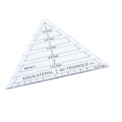 Hilitand 60 Degree Equilateral Triangle Quilting Ruler, Transparent, 5*30cm/1.97*11.81in, Plastic, Single Piece Construction - Image 4