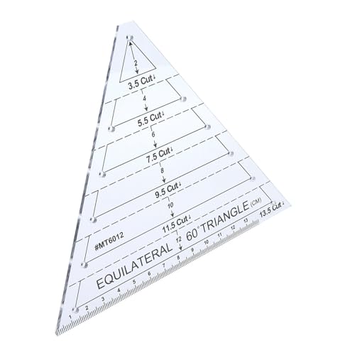 Hilitand 60 Degree Equilateral Triangle Quilting Ruler, Transparent, 5*30cm/1.97*11.81in, Plastic, Single Piece Construction - Image 3