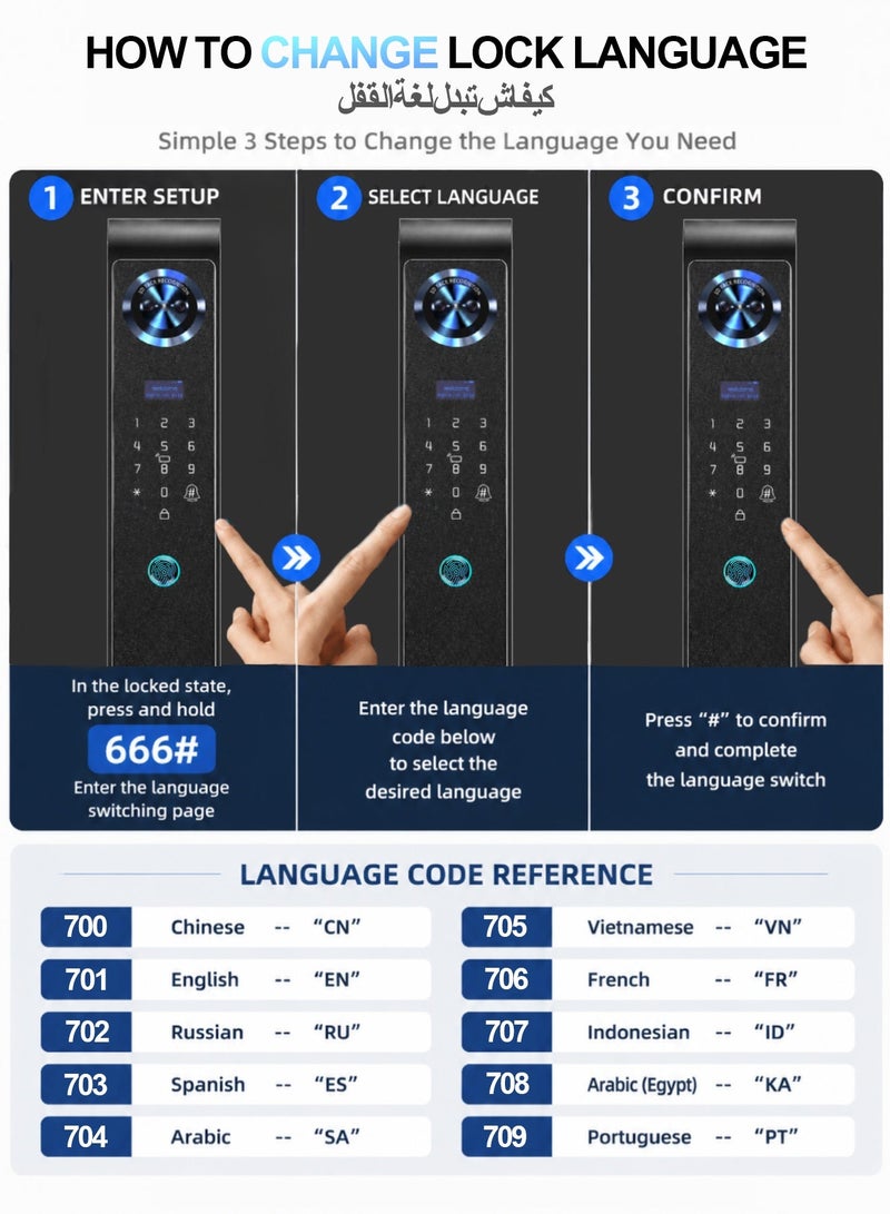 الينك مفتاح الأمان الذكي الجيل التالي من A-Link مع دربان بصرية – التعرف على الوجه، الوصول عبر الأوعية الوريدية في اليد وNFC، بطارية قابلة للإعادة الشحن سعة 5000 ميه، التقاط الحركة بالرادار البصري لليلة، تطبيق TUYA باللمسة الواحدة، أسطوانة مقبس من فئة C، مع تضمين 7 بطاقات وصول سوداء - Image 5