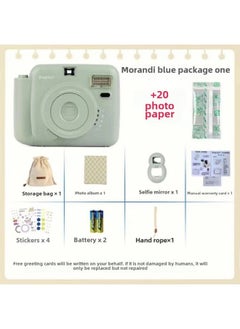Camera Po Disposable Imaging Photographic Paper Students Cheap Camera Portable Retro School Use-Body Color:Morandi Blue-package 1