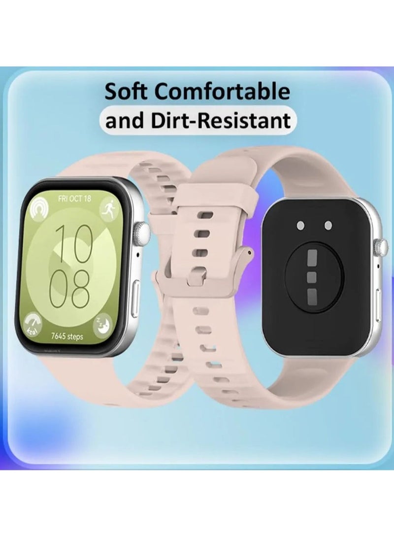 ACLIX 4 pack of Silicone Strap Compatible with Huawei Watch Fit 3, Adjustable Silicone Sport Watch Band Replacement Wristband for Men Women (Black, Sand Pink, Blue, Grey) - Image 4