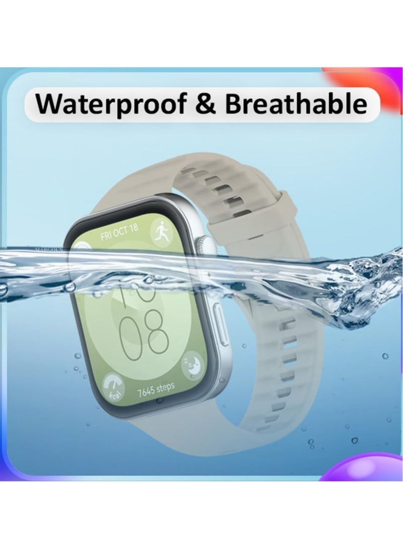 ACLIX 4 pack of Silicone Strap Compatible with Huawei Watch Fit 3, Adjustable Silicone Sport Watch Band Replacement Wristband for Men Women (Black, Sand Pink, Blue, Grey) - Image 5