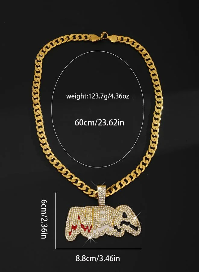 Take Two  Men NBA Text Drop Embellished Necklace for Men | Best Price UAE