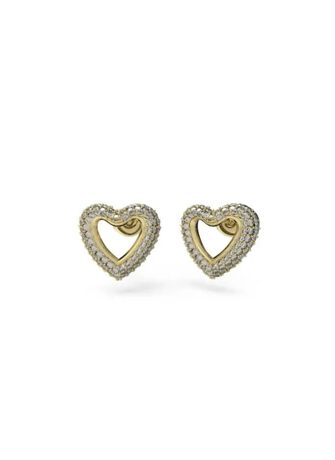 جس Pave Heart Shape Stud Earrings