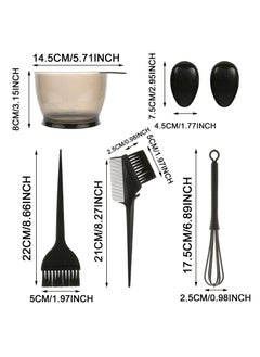 KHAJUL 6-Piece Healifty Hair Dye Coloring Kit - Hair Dye Bowl, Hair Dye Brush, Hair Dye Comb, Ear Cover, Mixer, Hair Dying Accessory Kit for Salon & Home Hair Coloring (Black)  - Image 2
