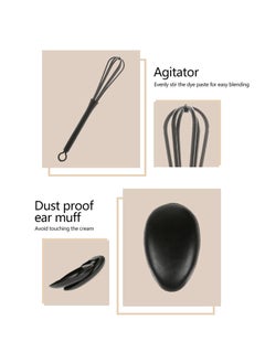 KHAJUL 6-Piece Healifty Hair Dye Coloring Kit - Hair Dye Bowl, Hair Dye Brush, Hair Dye Comb, Ear Cover, Mixer, Hair Dying Accessory Kit for Salon & Home Hair Coloring (Black)  - Image 3