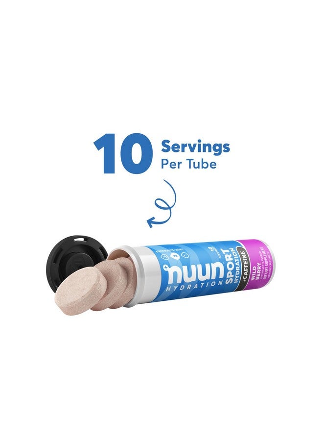 Nuun Sport + Caffeine Electrolyte Tablets For Proactive Hydration Wild Berry 8 Pack (80 Servings) - Image 4