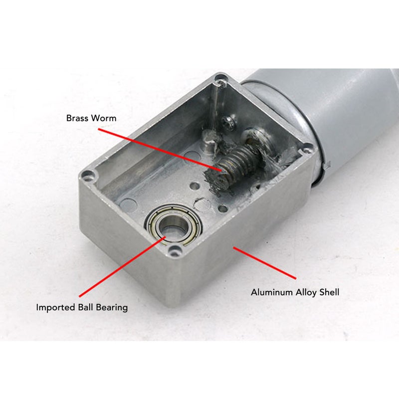 DC Gear Motor CW CCW Self Locking Speed Regulation Micro Turbine Worm Gear Reduction Motor 12V 300RPM - Image 2