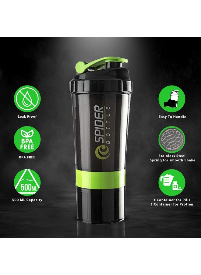 FIT FOCUS New Gym Shaker Combo for Men Combo Set for Men and Women Workout - Boost Your Workout with Gym Shaker, Gym Gloves & Mini Gripper | 500ml Shaker Bottle | Workout Gloves | Workout Gripper (Green) - Image 5
