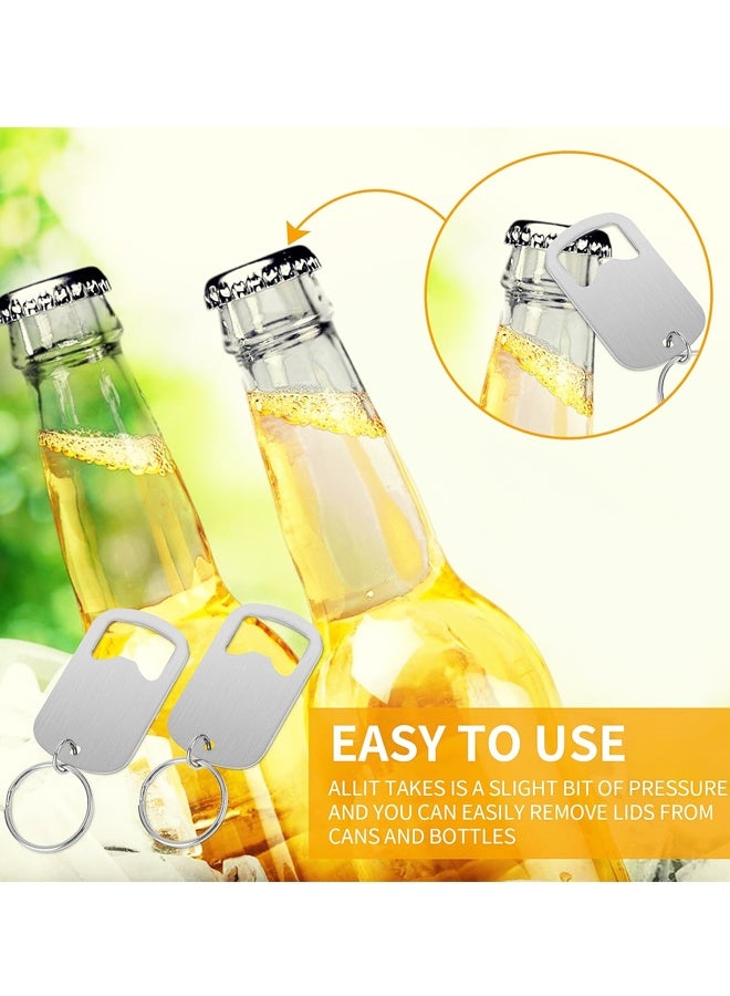 6 Pcs Bottle Opener with Keyring Beer Bottle Openers Stainless Steel Keychain Flat Bottle Opener for Home Kitchen Bar Party Restaurant - Image 4