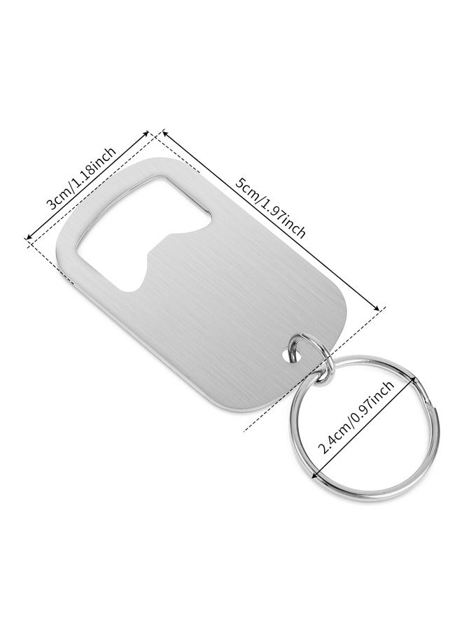 6 Pcs Bottle Opener with Keyring Beer Bottle Openers Stainless Steel Keychain Flat Bottle Opener for Home Kitchen Bar Party Restaurant - Image 2