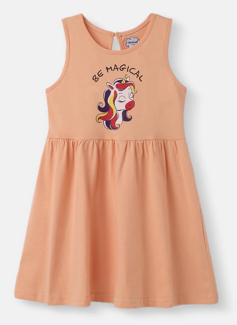 Nautinati  Nautinati Girls' Unicorn & Floral Graphic Cotton Dresses Pack | Sleeveless | Age 12–18M for Women | Best Price UAE