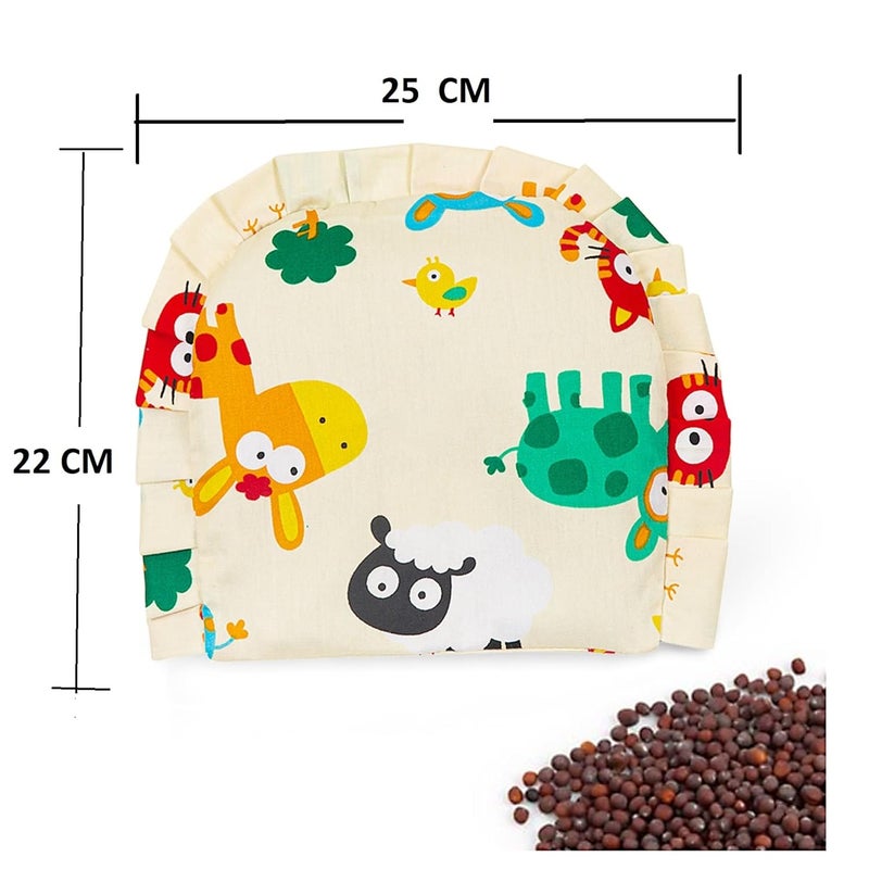 MammaChamp MammaChamp Mustard Seeds Rai for Neck Pillows Head Zip Shaping PillowTakiya with Cover Detachable Seed with Zip Pouch Baby boyGirl PK1 Multicolor  - Image 2