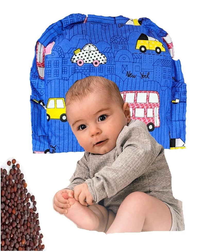 MammaChamp MammaChamp Mustard Seeds Rai for Neck Pillows Head Zip Shaping PillowTakiya with Cover Detachable Seed with Zip Pouch Baby boyGirl PK1 Multicolor  - Image 1